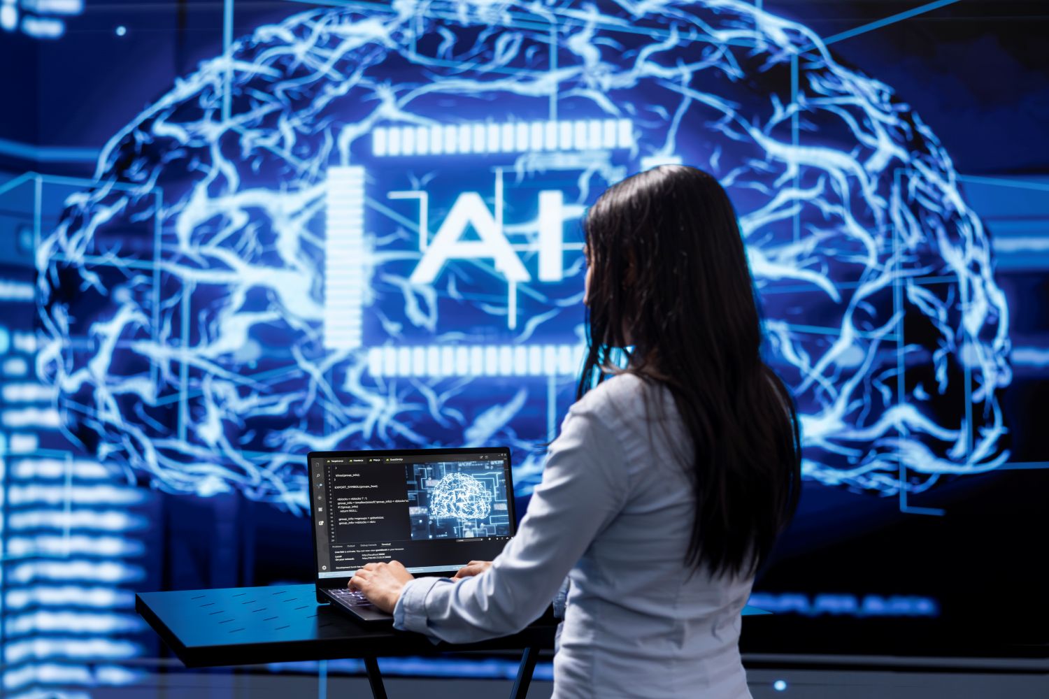programmer analysing AI brain